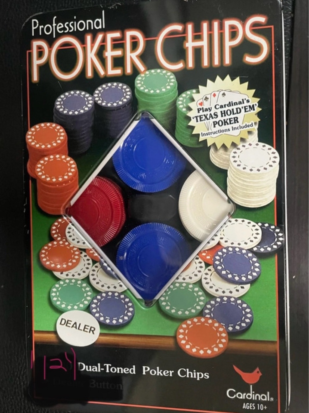Cardinal Professional Poker Chips Set - Blue, Red, White, Black